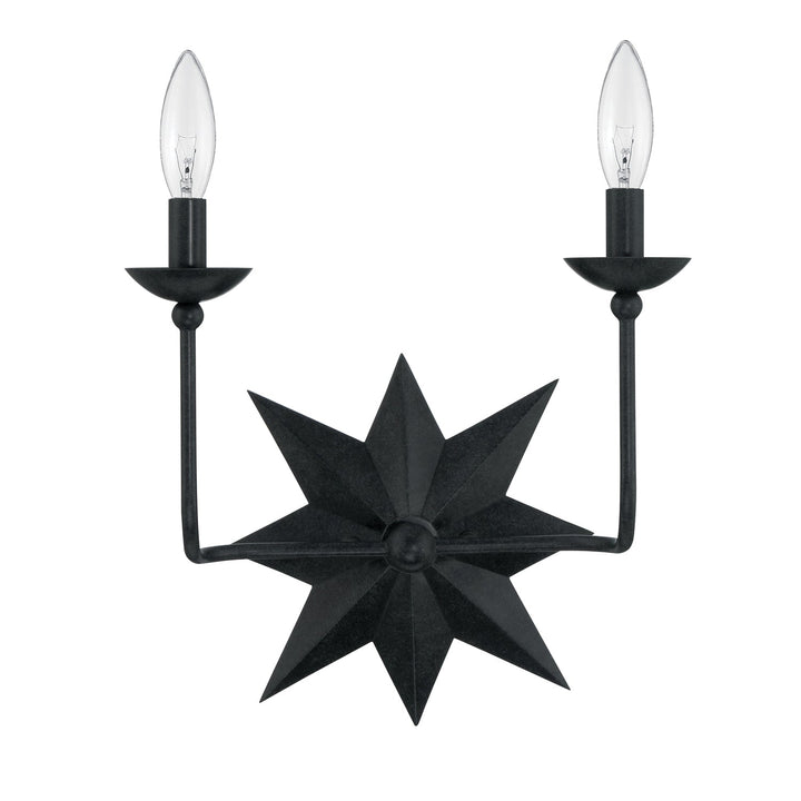 Astro 2 Light Black Sconce Crystorama