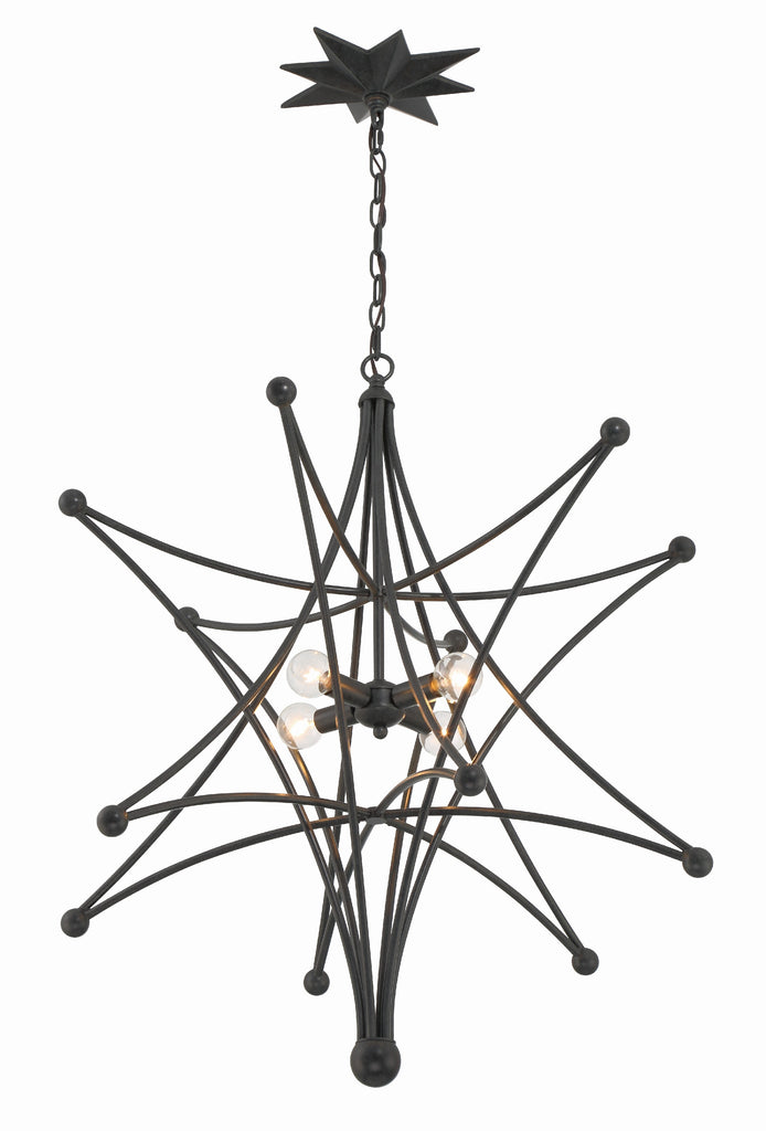 Astro 4 Light Black Chandelier Crystorama