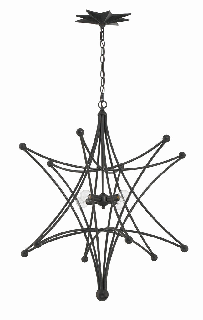 Astro 4 Light Black Chandelier Crystorama