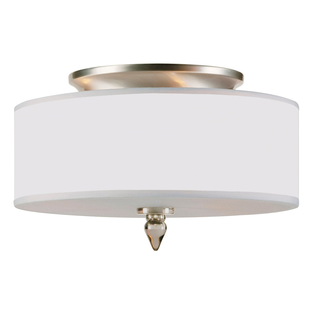 Crystorama Crystorama Luxo 3 Light Drum Shade Satin Nickel Flush Mount