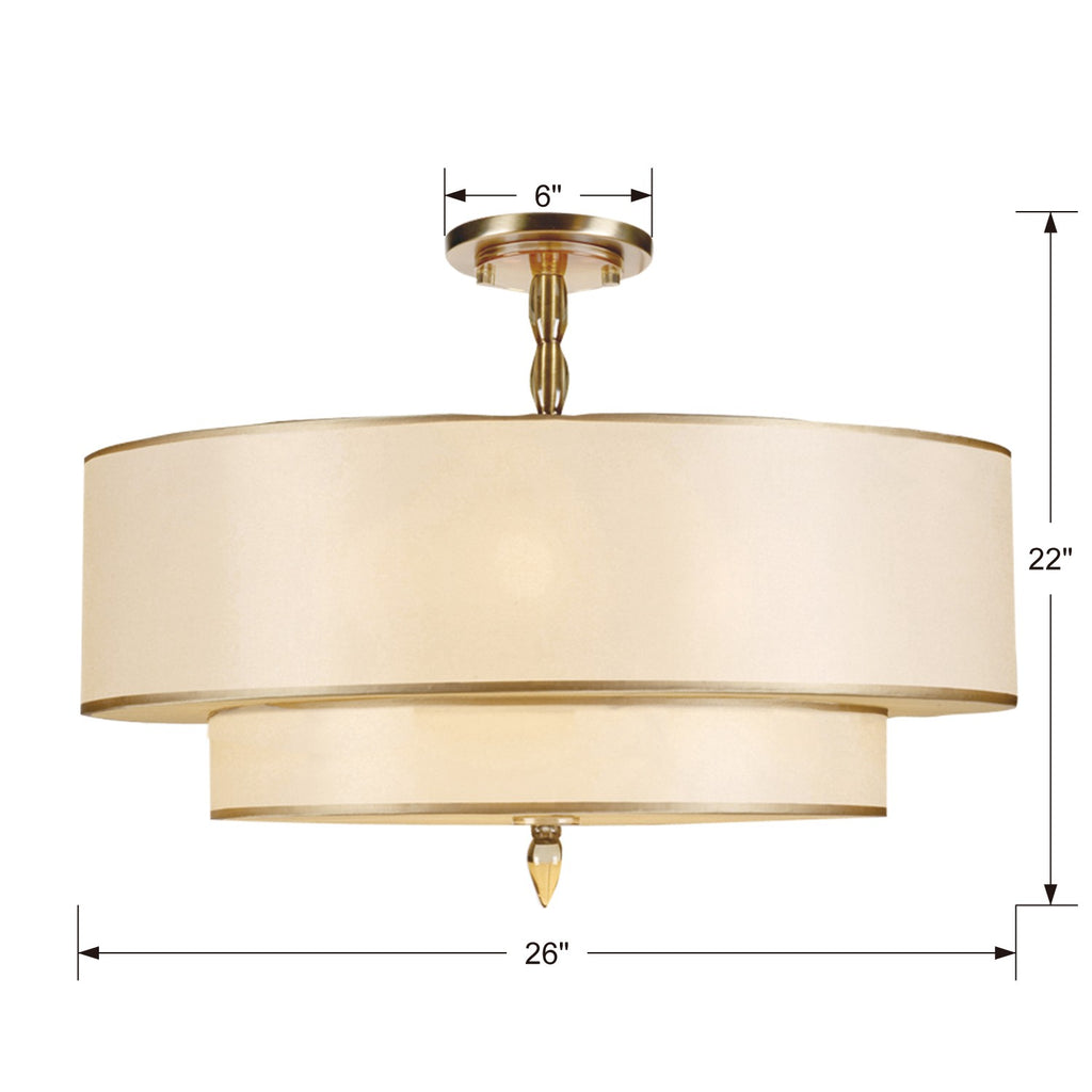 Crystorama Crystorama Luxo 5 Light Antique Brass Semi Flush Mount