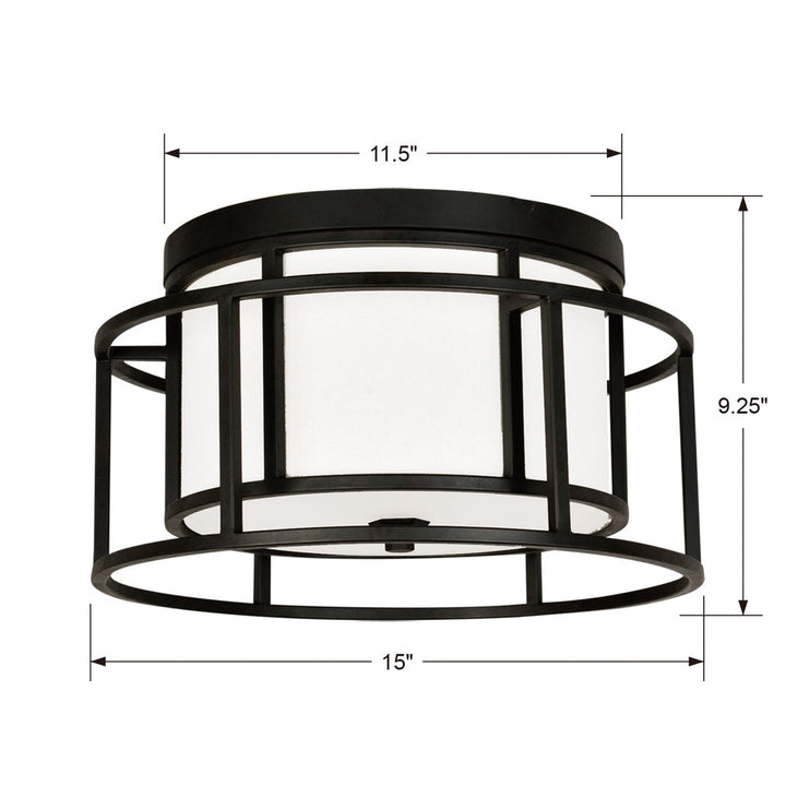 Crystorama Crystorama Brian Patrick Flynn Hulton 2 Light Matte Black Flush Mount