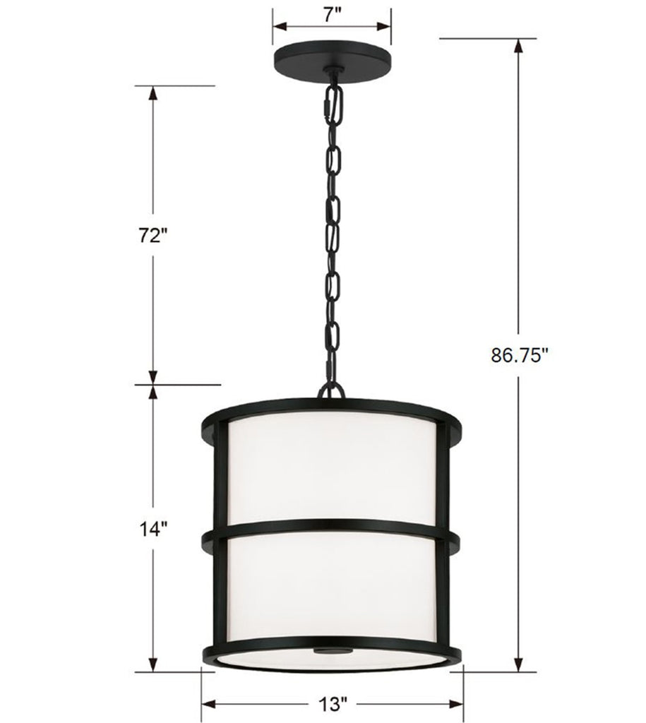 Brian Patrick Flynn Hulton 3 Light Matte Black Mini Chandelier Crystorama