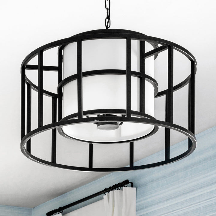 Brian Patrick Flynn Hulton 5 Light Matte Black Chandelier Crystorama