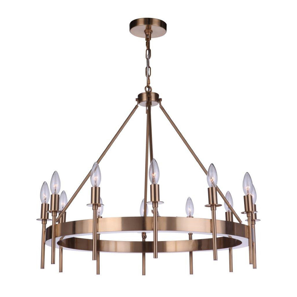 CRAFTMADE Larrson 12 Light Chandelier in Satin Brass