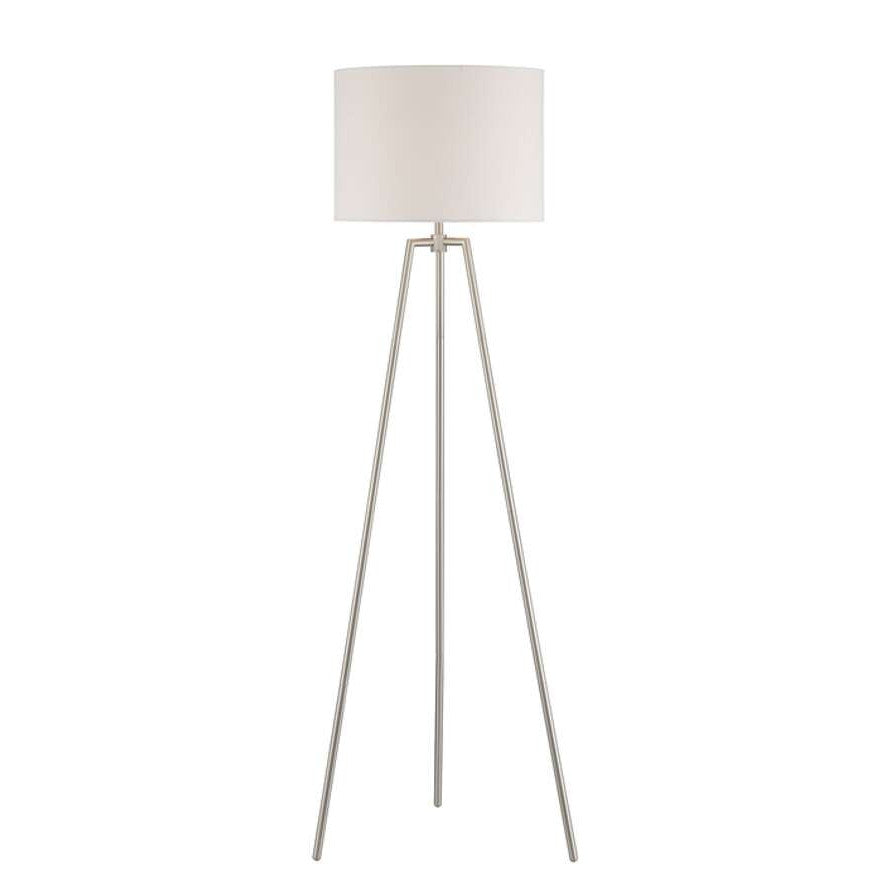 CRAFTMADE 1 Light Metal Tri-Pod Base Floor Lamp in Brushed Nickel