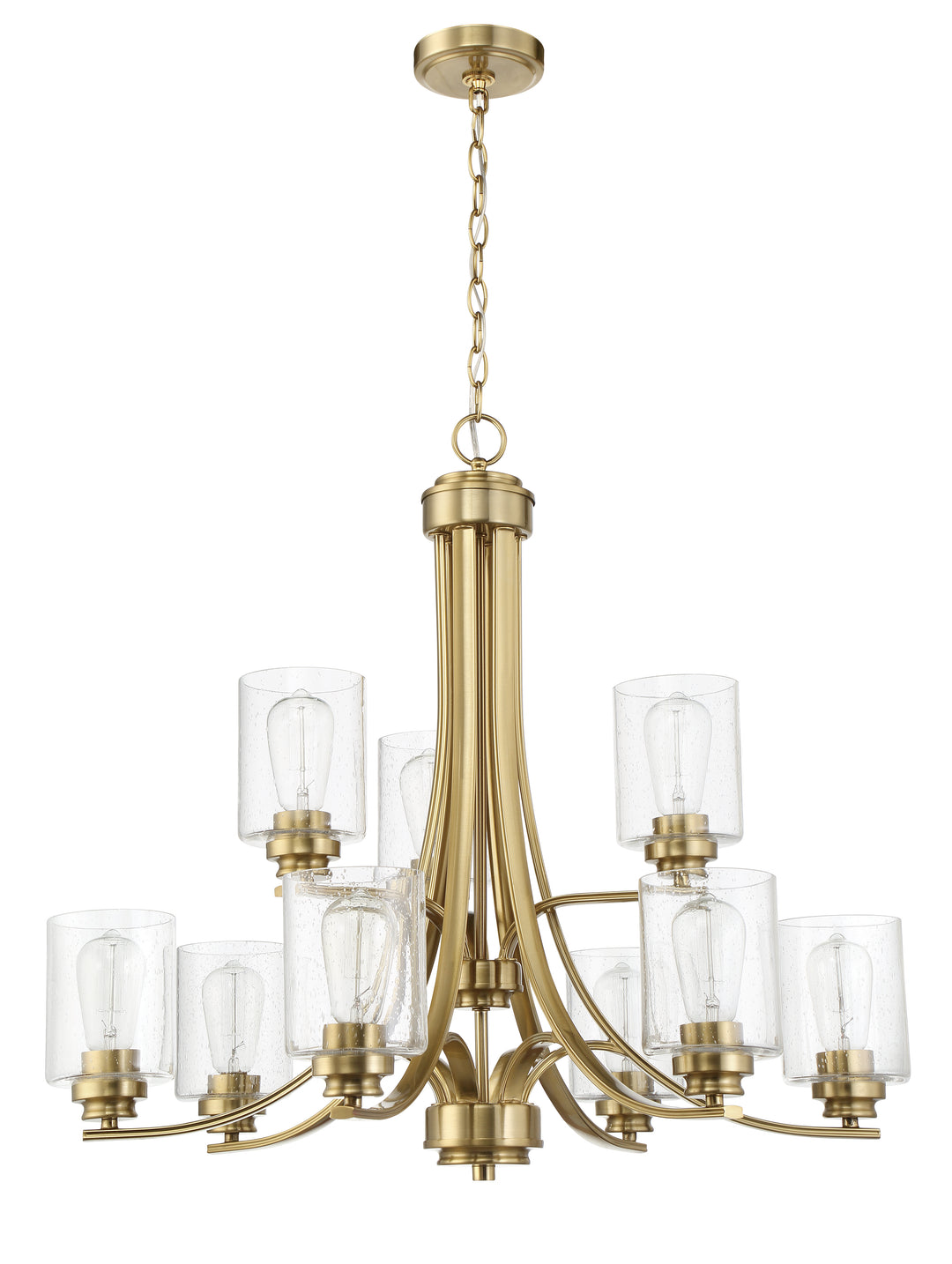 CRAFTMADE Bolden 9 Light Chandelier in Satin Brass