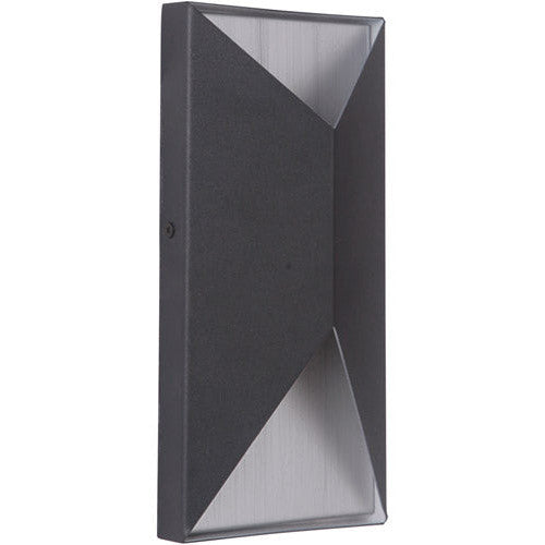 CRAFTMADE Peak 2 Light Small LED Outdoor Pocket Sconce in Textured Black/Brushed Aluminum