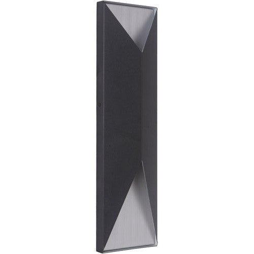 CRAFTMADE Peak 2 Light Large LED Outdoor Pocket Sconce in Textured Black/Brushed Aluminum