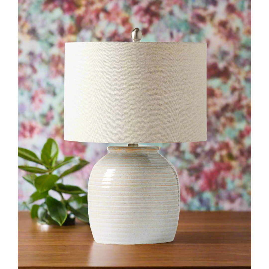 CRAFTMADE Elegant 21-Inch Single Light Table Lamp with White Ceramic Base