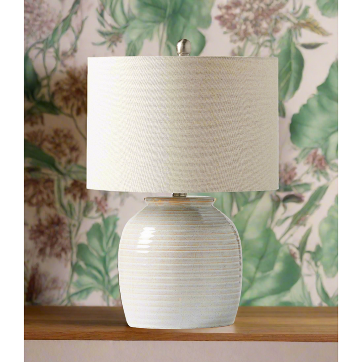 CRAFTMADE Elegant 21-Inch Single Light Table Lamp with White Ceramic Base