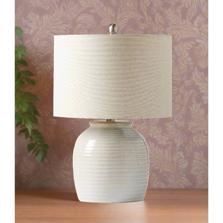 CRAFTMADE Elegant 21-Inch Single Light Table Lamp with White Ceramic Base