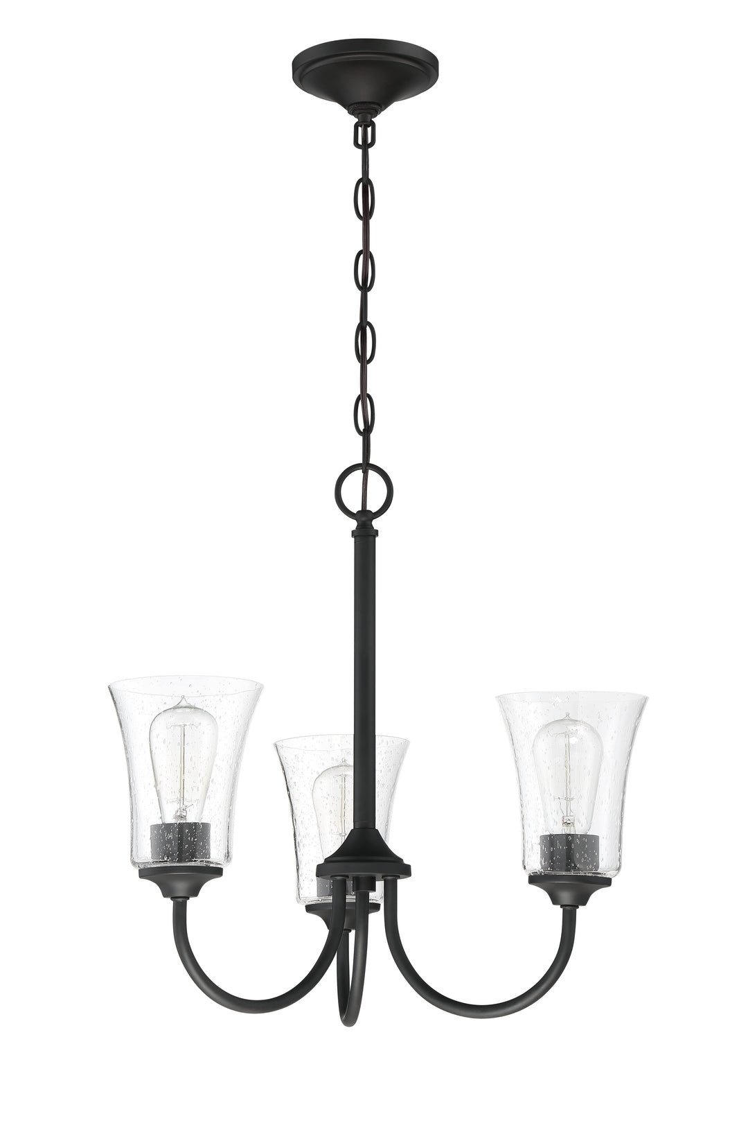 CRAFTMADE Gwyneth 3 Light Chandelier in Flat Black