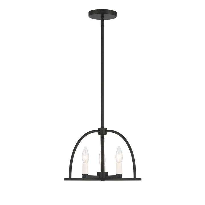 Abbott 3 Light Black Mini Chandelier Crystorama