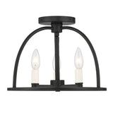 Crystorama Crystorama Abbott 3 Light Black Semi Flush Mount