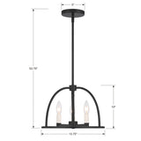 Abbott 3 Light Black Mini Chandelier Crystorama