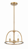 Abbott 3 Light Vibrant Gold Mini Chandelier Crystorama