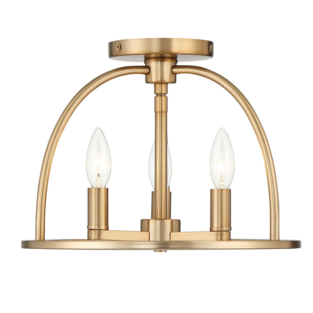 Crystorama Crystorama Abbott 3 Light Vibrant Gold Semi Flush Mount