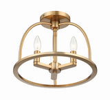 Crystorama Crystorama Abbott 3 Light Vibrant Gold Semi Flush Mount