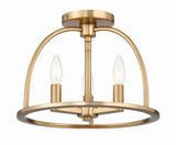 Crystorama Crystorama Abbott 3 Light Vibrant Gold Semi Flush Mount