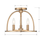 Crystorama Crystorama Abbott 3 Light Vibrant Gold Semi Flush Mount