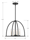 Abbott 4 Light Black Chandelier Crystorama