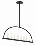 Abbott 8 Light Black Linear Chandelier Crystorama