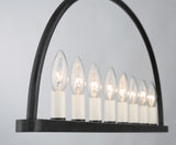 Abbott 8 Light Black Linear Chandelier Crystorama