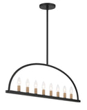 Abbott 8 Light Black Linear Chandelier Crystorama