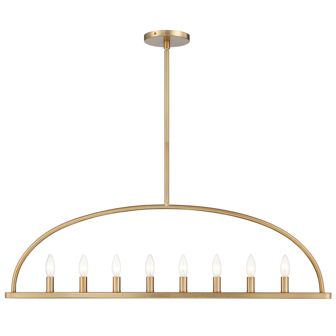 Abbott 8 Light Vibrant Gold Linear Chandelier Crystorama