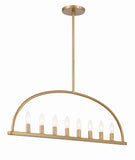 Abbott 8 Light Vibrant Gold Linear Chandelier Crystorama