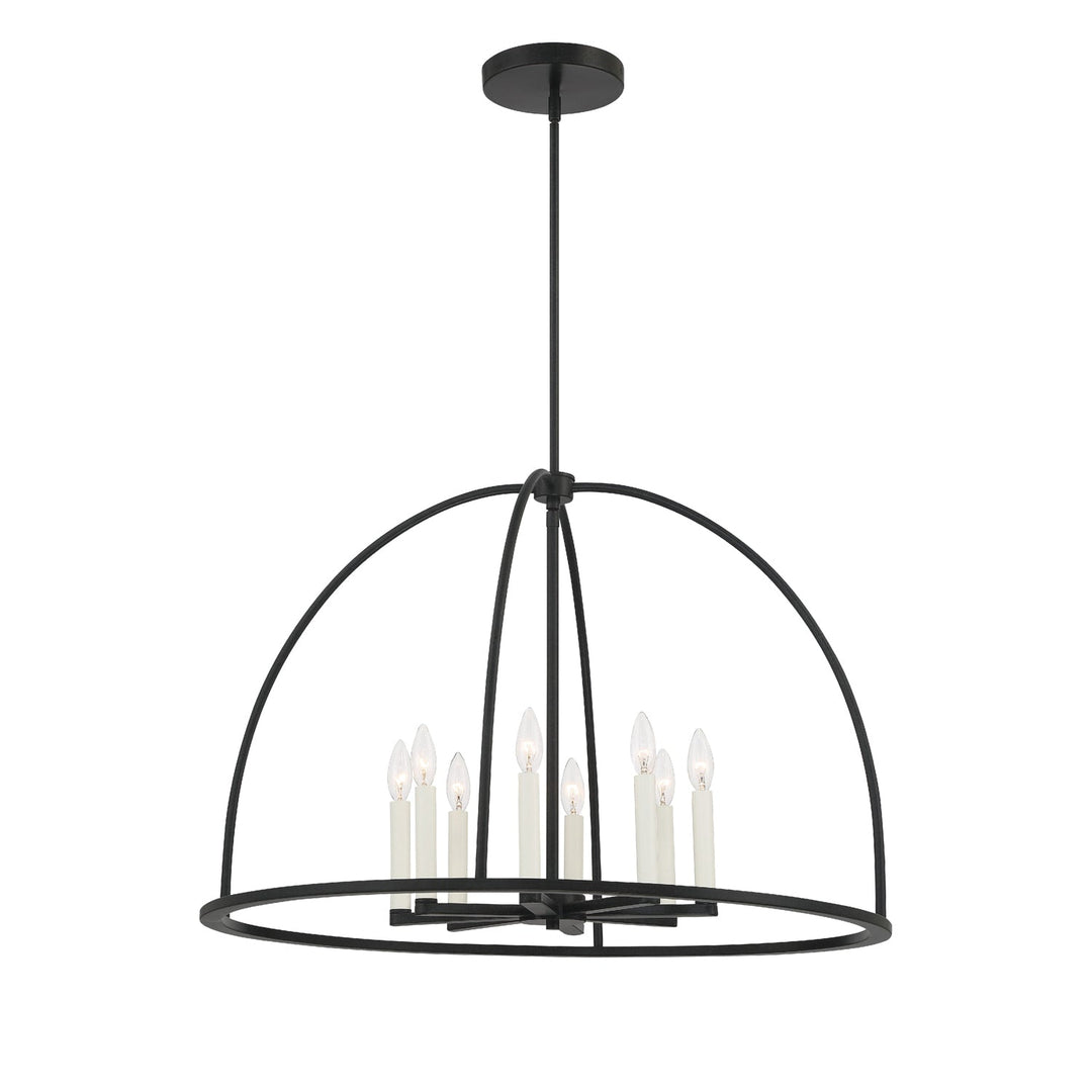 Abbott 8 Light Black Chandelier Crystorama