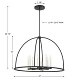 Abbott 8 Light Black Chandelier Crystorama