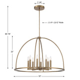 Abbott 8 Light Vibrant Gold Chandelier Crystorama