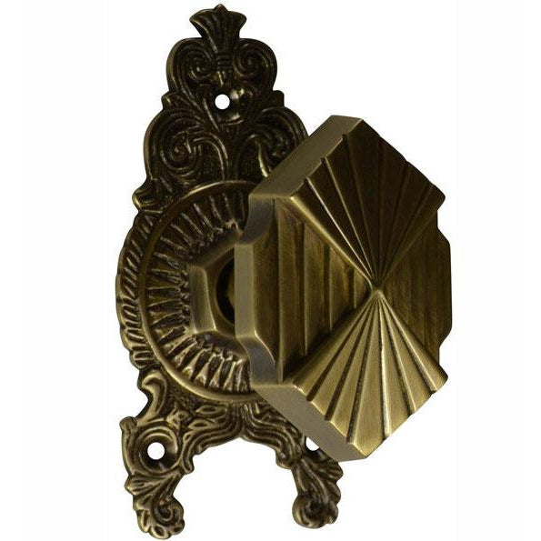 Ornate Victorian Rosette Door Set with Art Deco Fanfare Door Knob (Several Finishes Available)