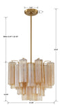 Addis 4 Light Aged Brass Chandelier Crystorama