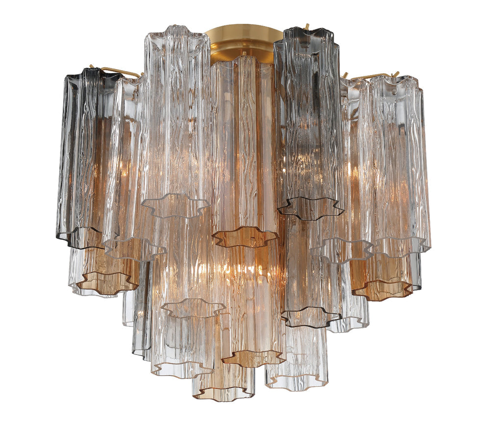 Crystorama Crystorama Addis 4 Light Aged Brass Semi Flush Mount