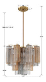 Addis 4 Light Aged Brass Chandelier Crystorama