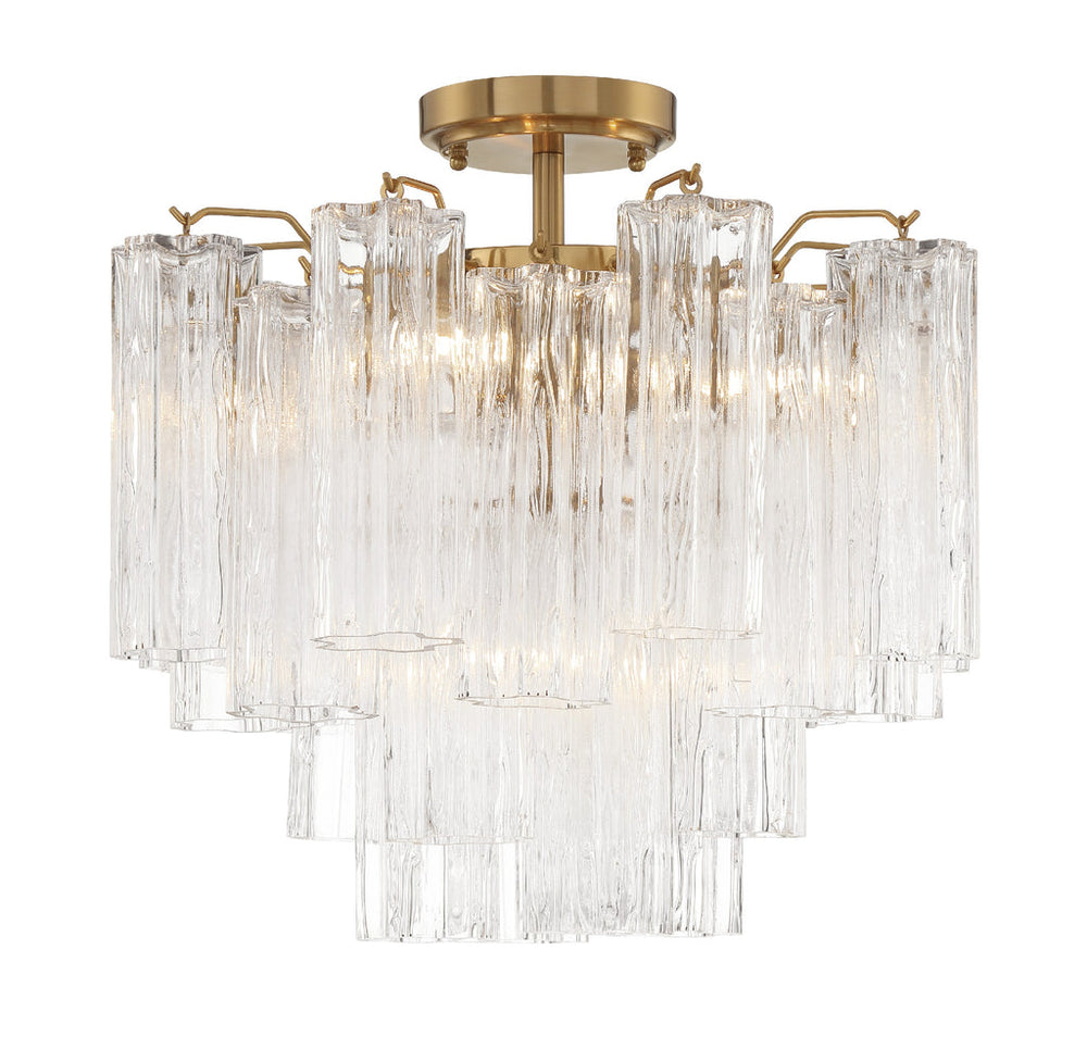 Crystorama Crystorama Addis 4 Light Aged Brass Semi Flush Mount