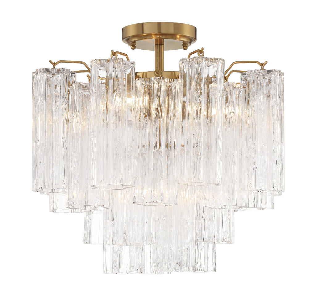 Crystorama Crystorama Addis 4 Light Aged Brass Semi Flush Mount