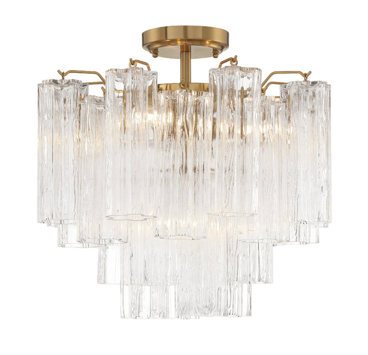 Crystorama Crystorama Addis 4 Light Aged Brass Semi Flush Mount