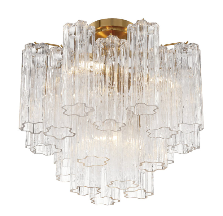 Crystorama Crystorama Addis 4 Light Aged Brass Semi Flush Mount