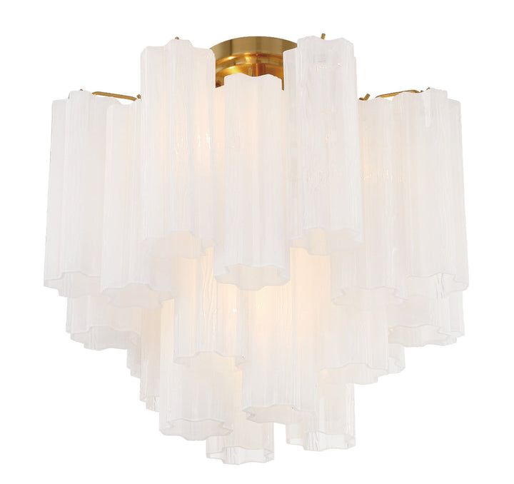 Crystorama Crystorama Addis 4 Light Aged Brass Semi Flush Mount