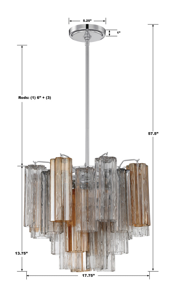 Addis 4 Light Polished Chrome Chandelier Crystorama