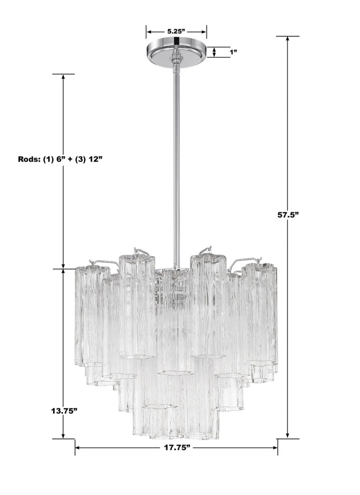 Addis 4 Light Polished Chrome Chandelier Crystorama