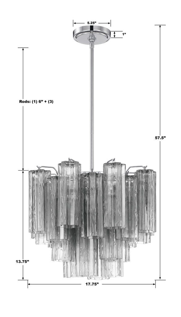 Addis 4 Light Polished Chrome Chandelier Crystorama