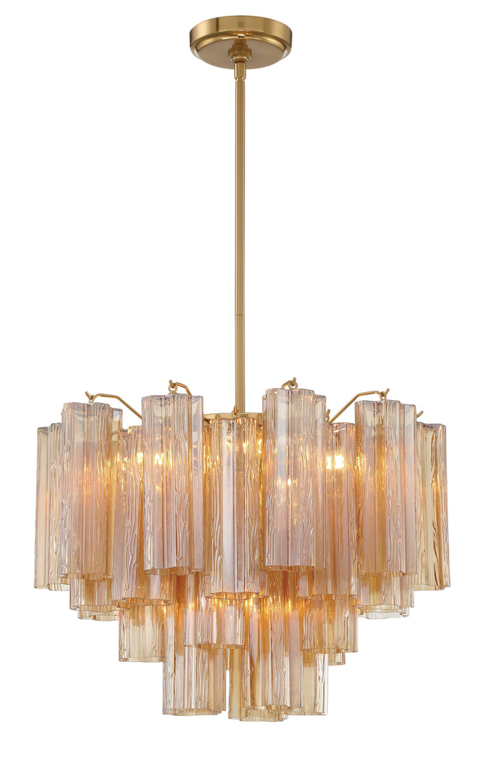 Addis 6 Light Aged Brass Chandelier Crystorama