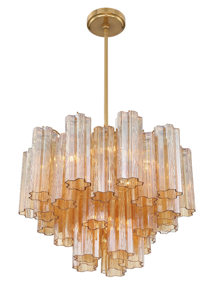 Addis 6 Light Aged Brass Chandelier Crystorama