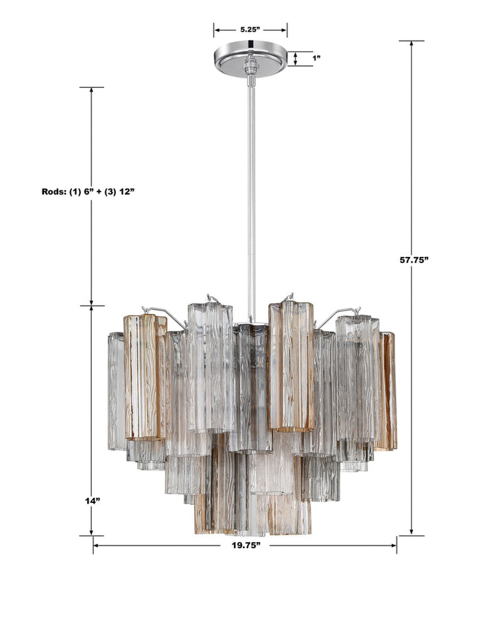 Addis 6 Light Polished Chrome Chandelier Crystorama