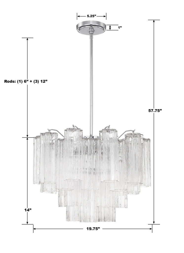 Addis 6 Light Polished Chrome Chandelier Crystorama